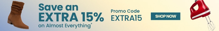 Promo code: EXTRA15