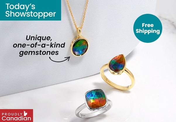Canadian Ammolite Gems Sterling Silver Choice of Ammolite Rings or Pendant w/Chain