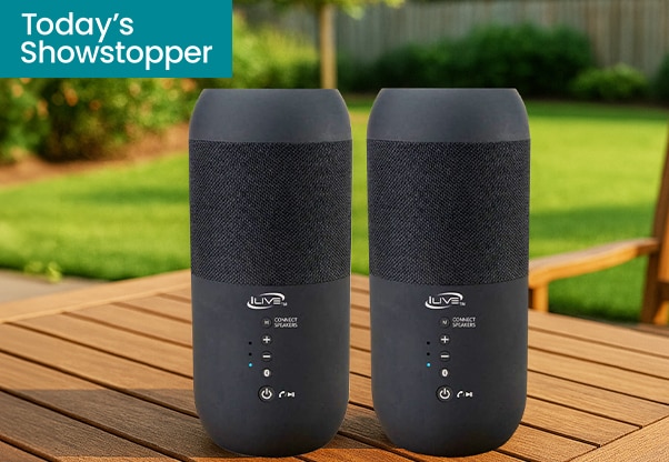 ILIVE Portable Wireless Waterproof Speakers with Removable Stakes (Pair) 