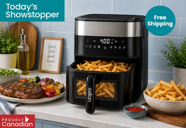 Salton Flip and Cook 3-in-1 Air Fryer, Grill and Dehydrator