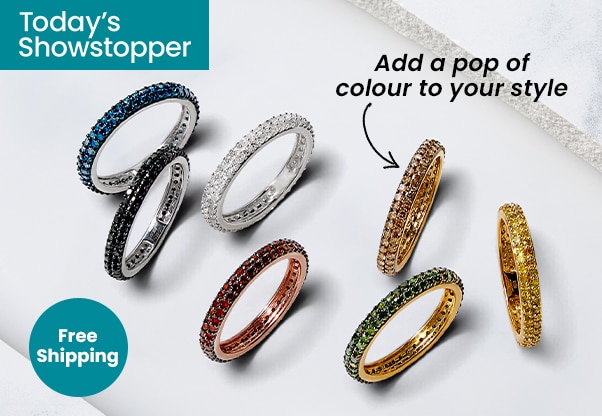 Colours of Diamonds Sterling silver 1.00 carat full eternity band